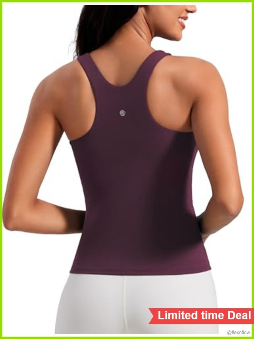 Butterluxe High Neck Tank Top with Built-In Bra, Racerback